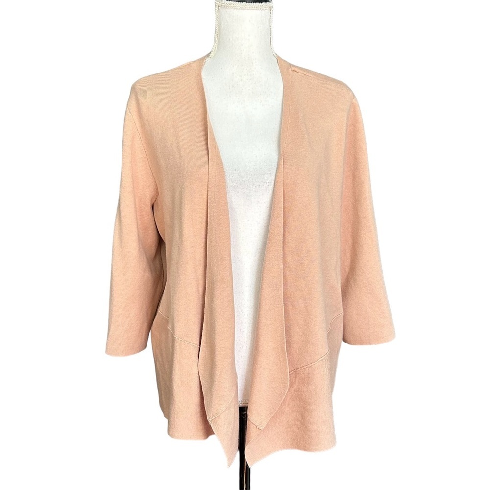 Alfani Open Front‎ Cardigan Women Plus SZ 2X Light Peach Casual Cozy Fall NEW
